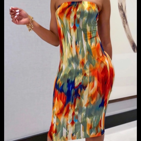 Beautiful Colorful Tube Dress - Picture 3 of 4